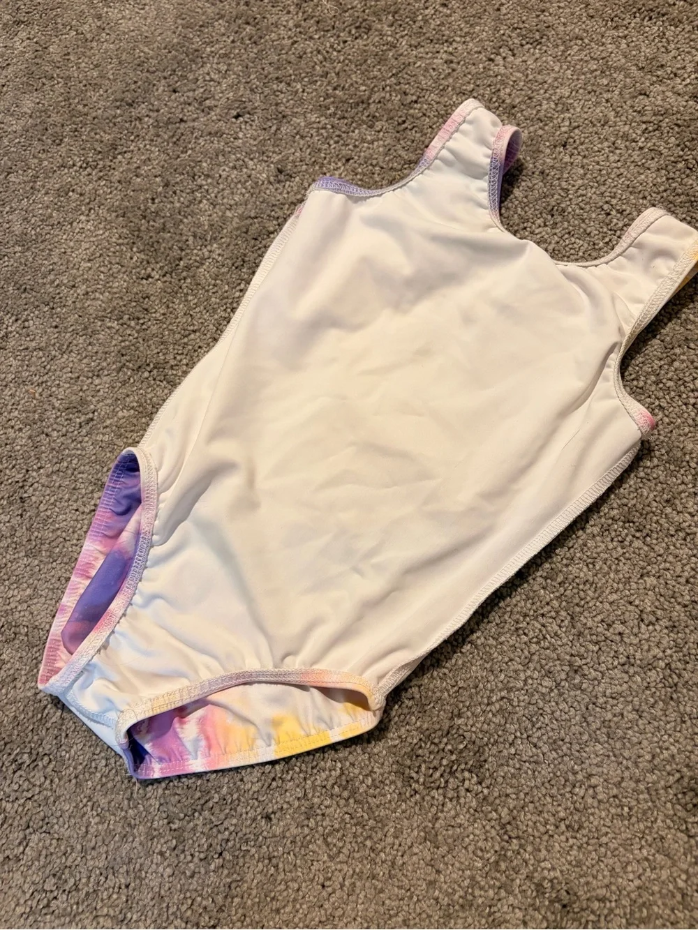 Girls Tie-Dye Gymnastics Leotard- Purple Pink Yellow